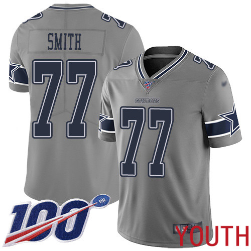 Youth Dallas Cowboys Limited Gray Tyron Smith #77 100th Season Inverted Legend NFL Jersey